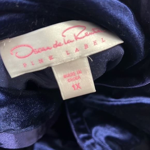Oscar de la Renta Pink Label Velvet Robe Blue - Picture 6 of 6